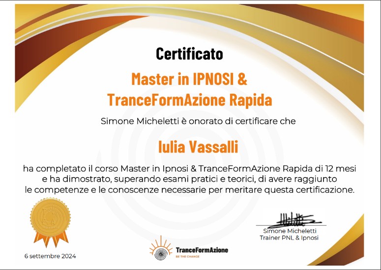 IPNOSI: RILASSAMENTO E CAMBIAMENTO cert3